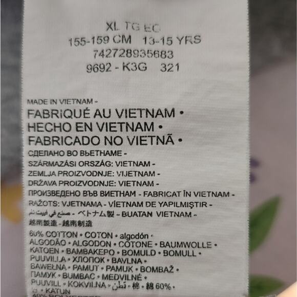 Converse Chuck Taylor Girls Foil‎ Graphic Cropped Pullover Hoodie Grey XL - Picture 11 of 14